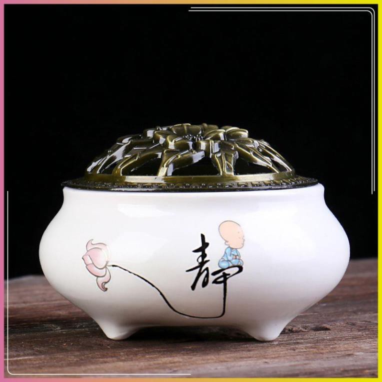 Trầm hương , lư đốt trầm men rạn ngọc cao cấp - Đẹp lãng mạn, đáp ứng mọi nhu cầu chơi trầm ..