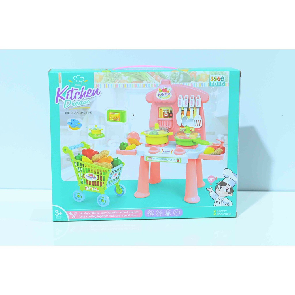 Bộ đồ chơi nấu ăn nhà bếp Kitchen Dream kèm xe đẩy