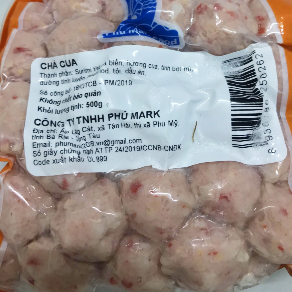 Chả cua hàng xuất sang Singapo gói 500g