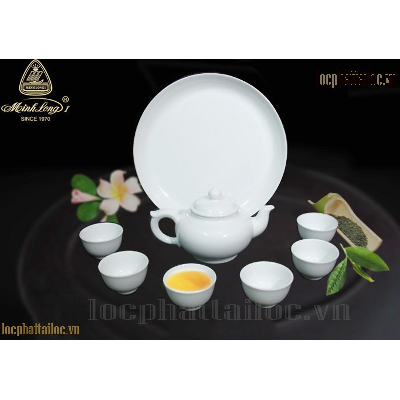 Bộ Trà 0,35L Jasmine Trắng, gốm sứ Minh Long I, Việt Nam