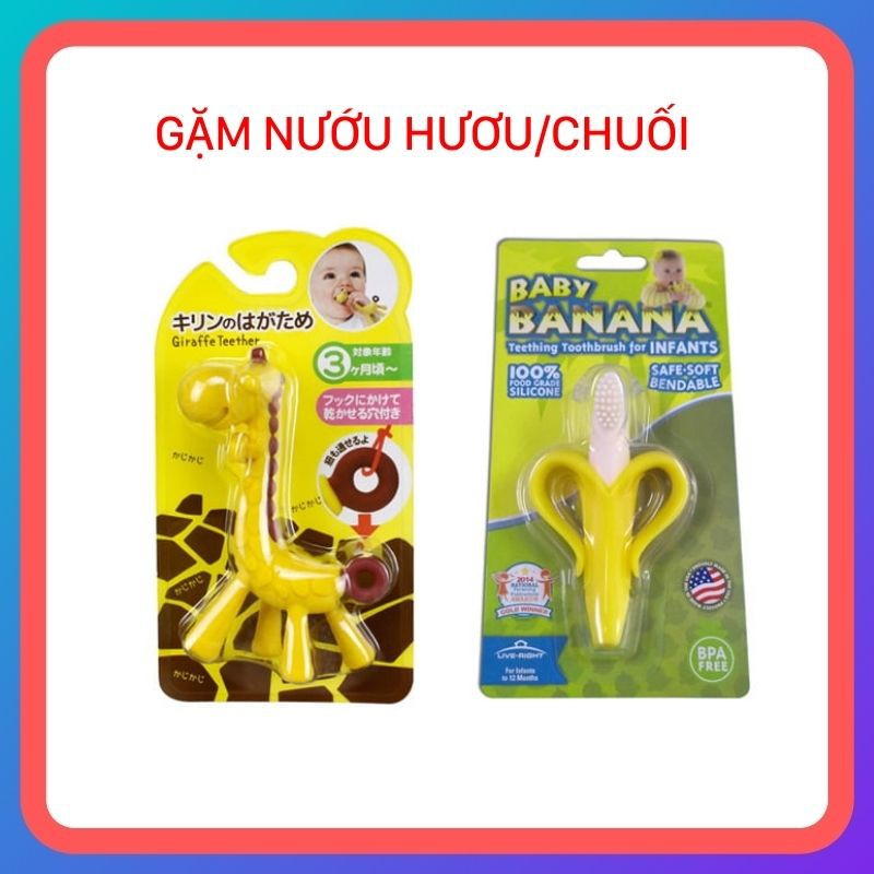 Gặm Nướu Silicon Hươu/Chuối An Toàn, Cao Cấp Chính Hãng Gíup Cho Bé Giảm Bớt Cảm Giác Khó Chịu Khi Mọc Răng