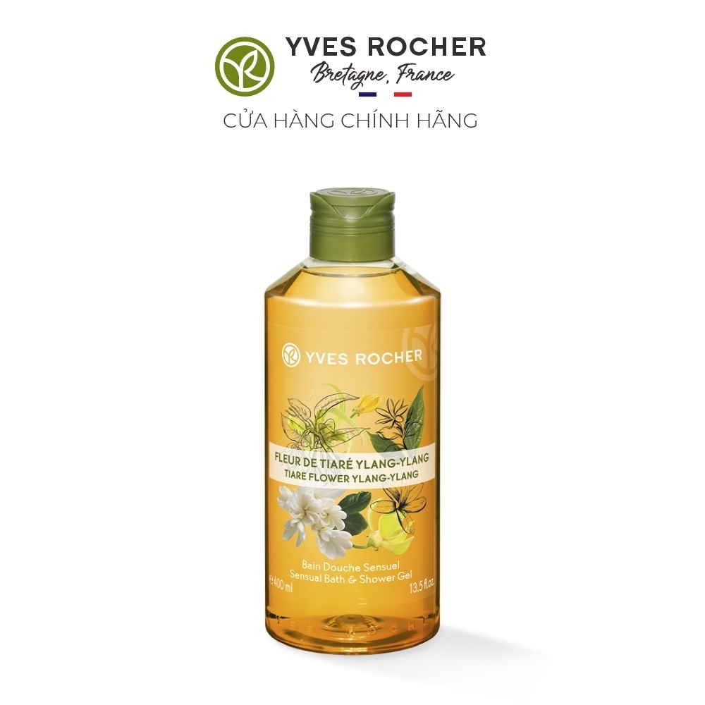 Gel Tắm Yves Rocher Sensual Shower Gel Tiare Flower &amp; Ylang Ylang 400ml