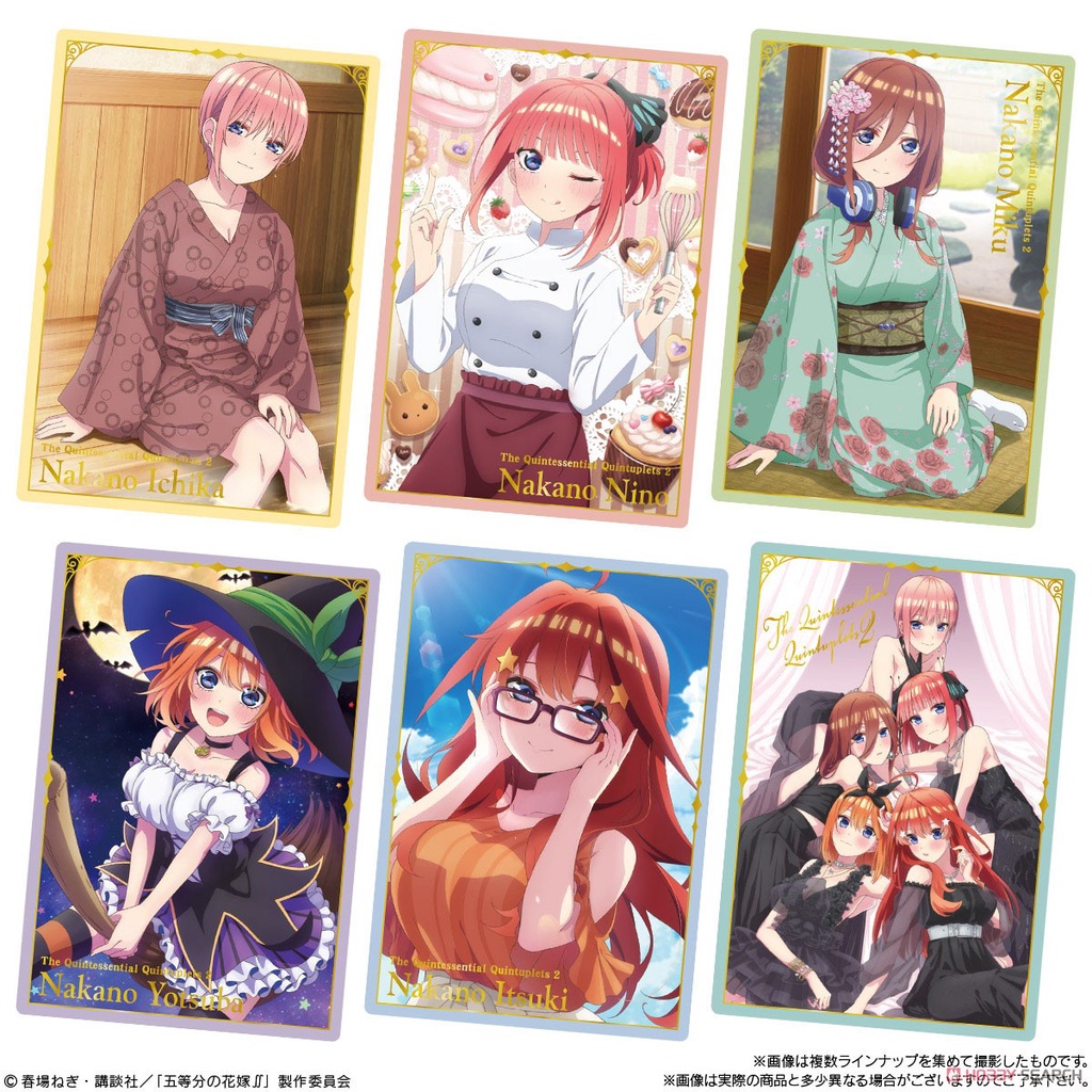 Card bánh nhân phẩm -Gotoubun - 5 nàng dâu -Volume 3- 1 wafer và 1 card random- HSD 4/2023