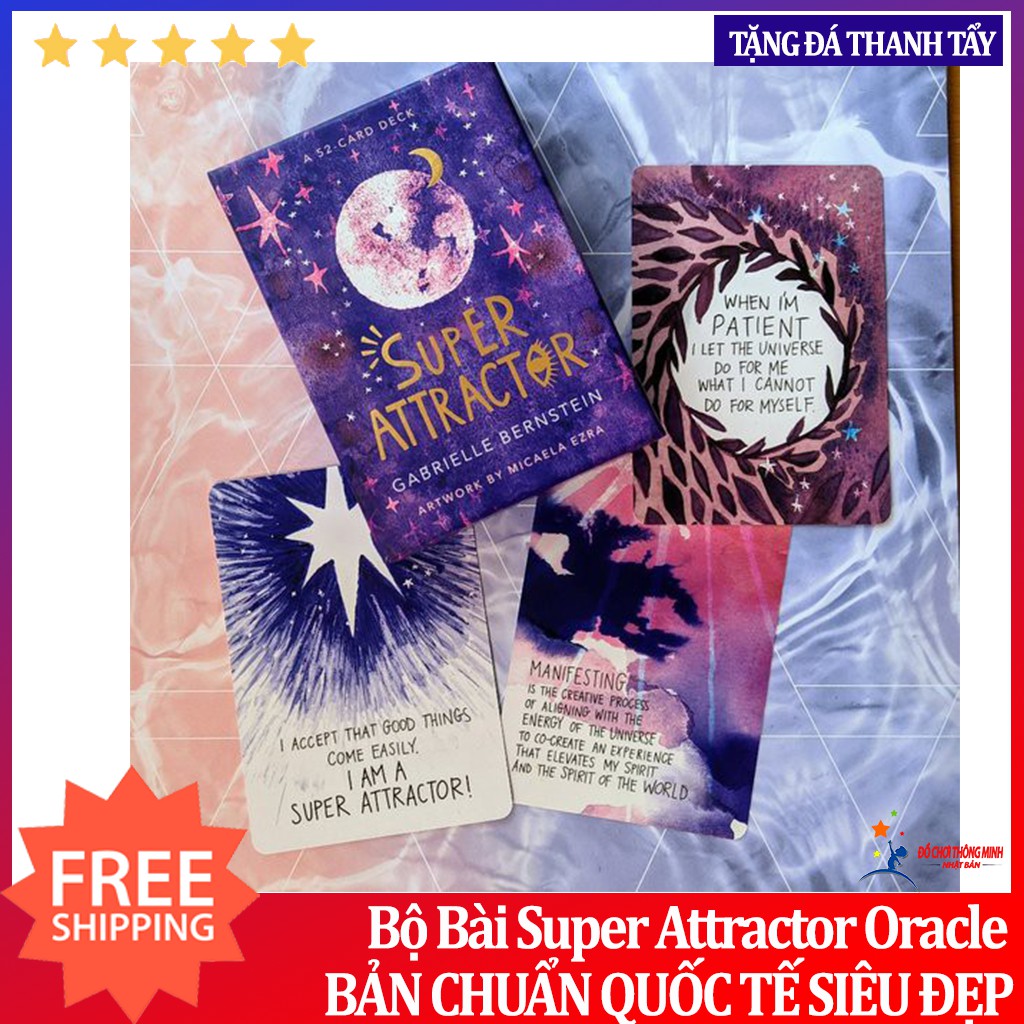 Bài bói super attractor oracle cao cấp tặng túi nhung, thảm bài và đá thanh tẩy