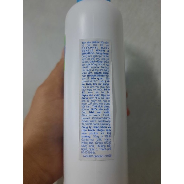 Sữa tắm gội Cetaphil chai có vòi 400ml