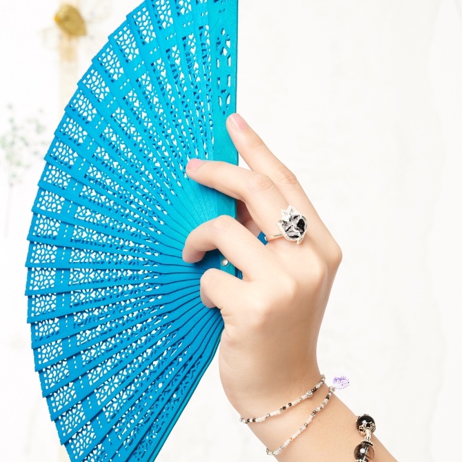Nhẫn Hồ Ly Thạch Anh Tóc Đen SP003827 Gypsy.lala