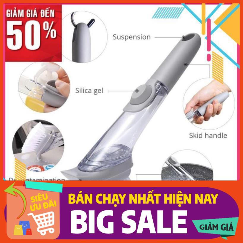 Bàn chải nhựa chà sàn đa năng cán dài tự động xịt nước cây chổi bọt biển cọ rửa nhà bếp phòng tắm vệ sinh