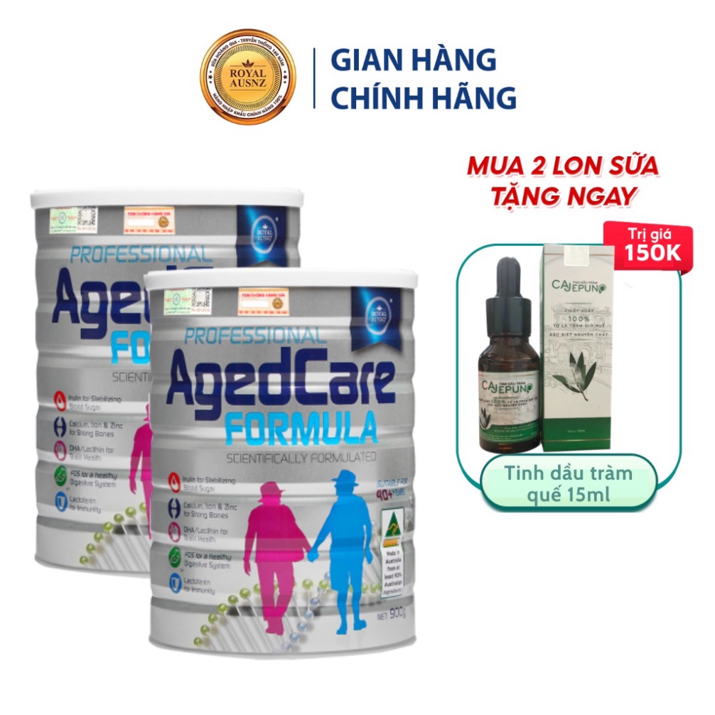 Combo 2 Hộp Sữa Bột Hoàng Gia Úc ROYAL AUSNZ Aged Care Formula Bổ Sung Dinh Dưỡng Cho Người Trên 40 Tuổi 900g