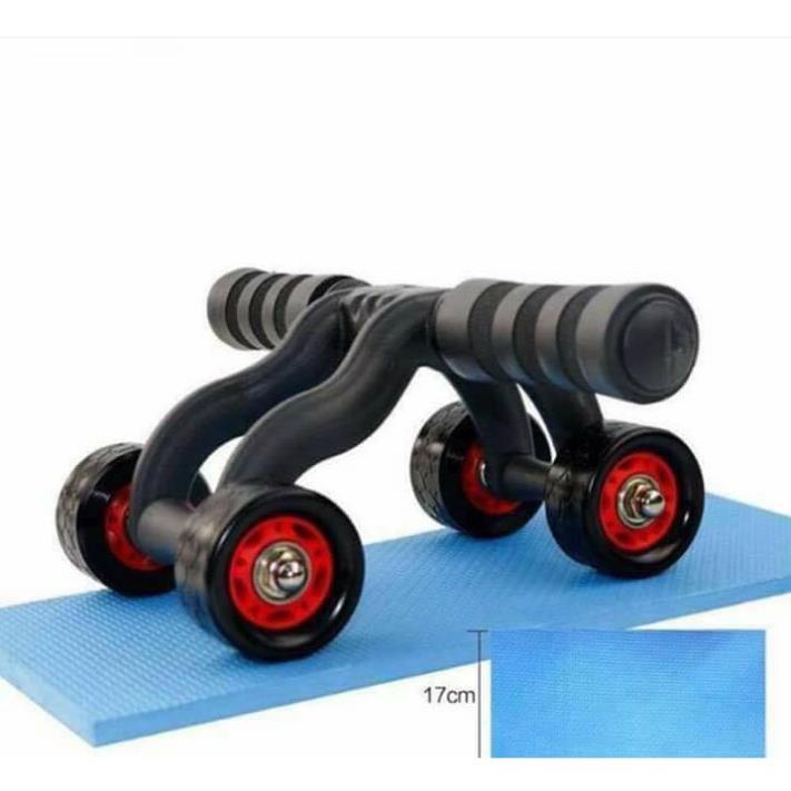 Con lăn cơ bụng 4 bánh. Dụng cụ tập thể dục, tập cơ bụng, cơ tay, tập gym (tặng kèm thảm lót) ( tuyển khách sỉ)
