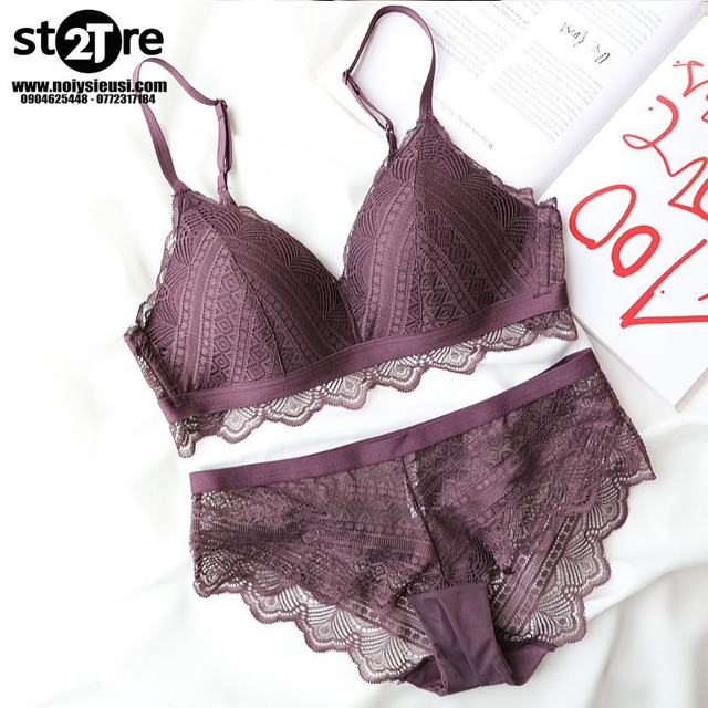 Bộ đồ lót Cencka Flower Bralette ren không gọng cao cấp 1286 | 2t store nội y siêu sỉ
