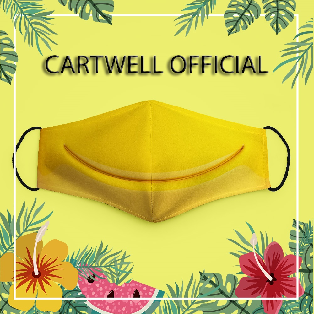Khẩu trang dễ thương thú cưng trẻ em vui nhộn đáng yêu hoạt hình Mặt Cảm Xúc EMOJIS CARTWELL chất liệu vải mềm phòng ô n