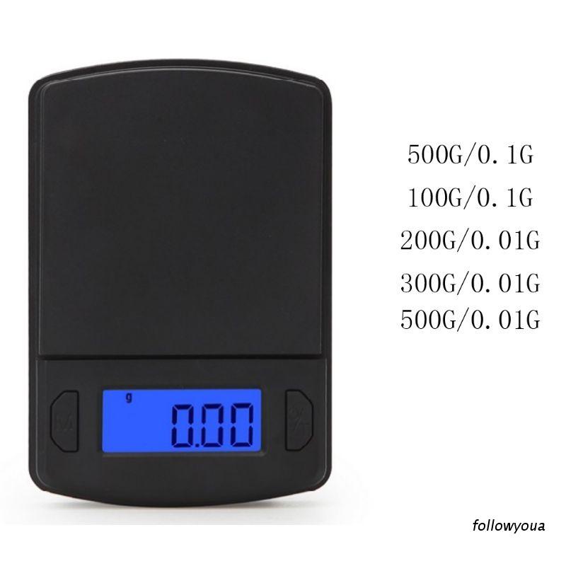 Cân điện tử mini 0.1 / 0.01g có đèn nền xanh dương độ chính xác cao chất lượng