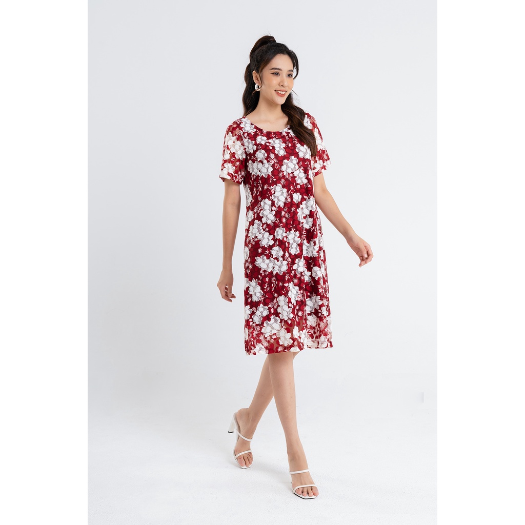 Đầm LAMER Nữ Dáng Suông Ren Hoa L63T22H052