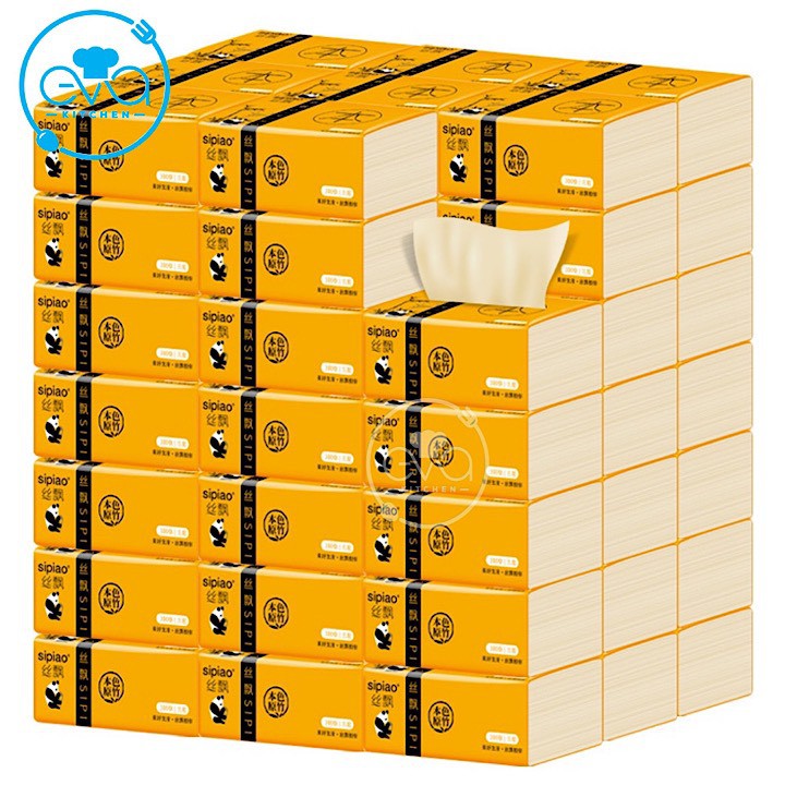 Combo 20 Gói Giấy Ăn Gấu Trúc Dai Mịn Sipiao Gói 300 Tờ