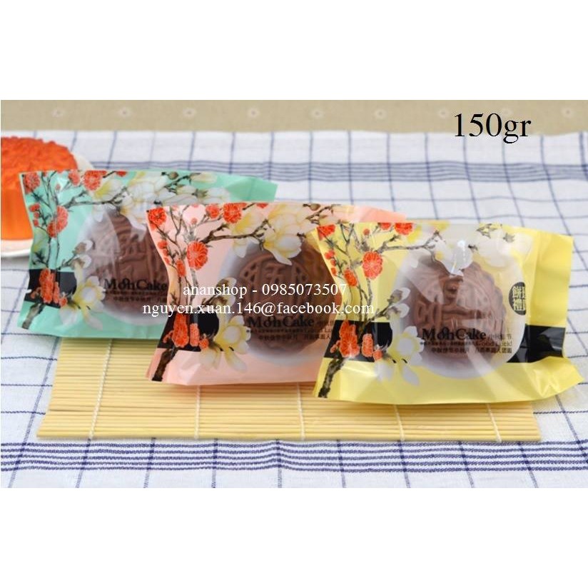[SALE] Khay túi bánh trung thu hoa đào trong 125-150gr(100 bộ)