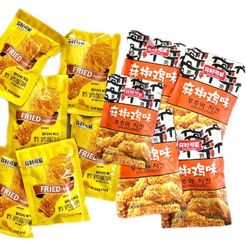 Bim bim đùi gà chiên không lồ gói 500g gồm 20 gói nhỏ đồ ăn vặt Hà My
