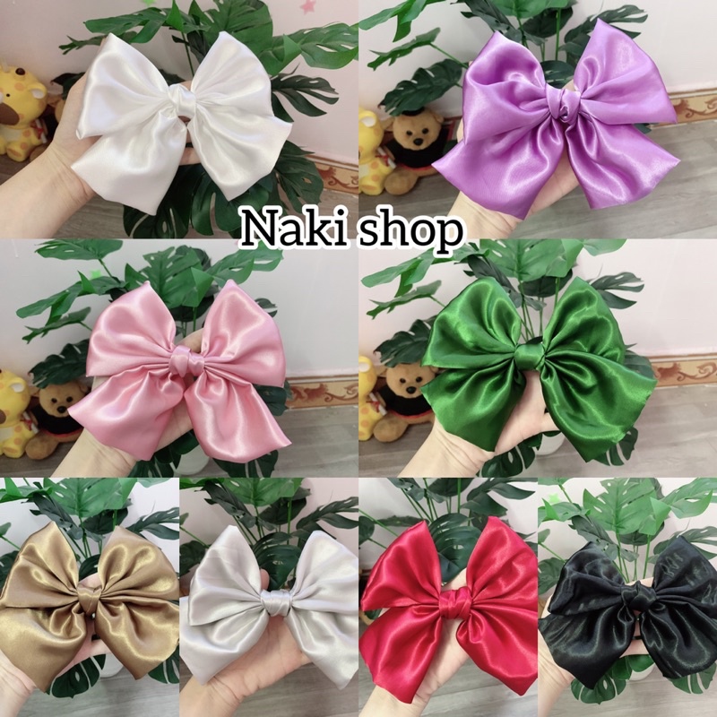 [ VẢI NAKI ] Kẹp nơ xinh xắn Hàn Quốc (bản to)