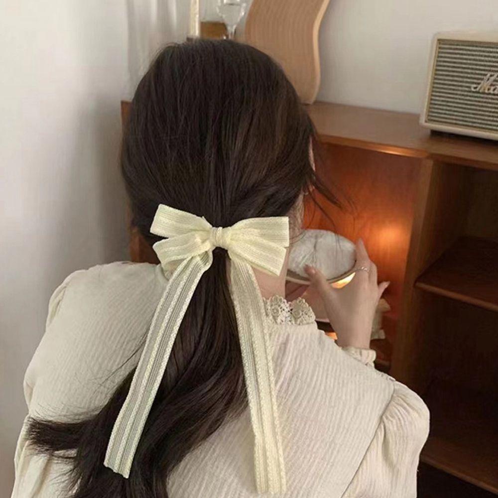 NICKOLAS Kẹp Tóc Đính Nơ Ruy Băng Hoa Nhỏ Dễ Thương Phong Cách Pháp Cho Nữ