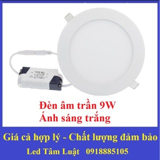 [Azled Shop] Đèn Led Âm Trần 9w Tròn, Siêu Mỏng, Tiết Kiệm Điện, BH 12 Tháng (Ánh Sáng Trắng/Vàng)