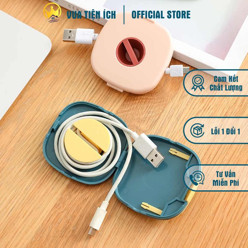 Hộp Cuộn Dây Cáp Sạc / Tai Nghe Chống Rối Có Thể Thu Gọn