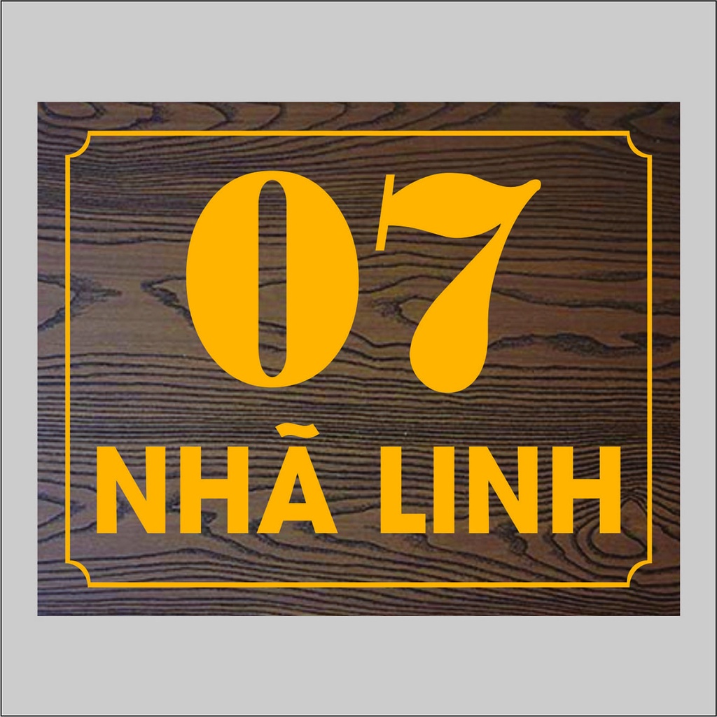 Biển số nhà mica in vân gỗ