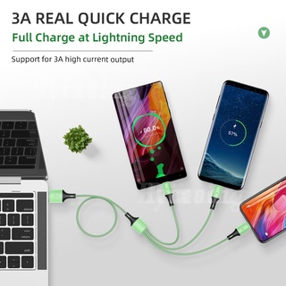 Dây Cáp Sạc USB 5A Bằng Silicon Lỏng 3 Trong 1 Cho iPhone Type-C Android