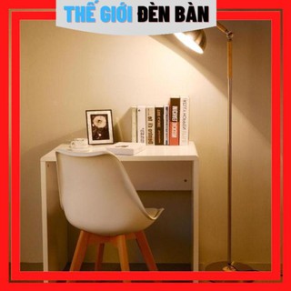 Đèn cây đọc sách Sunrise kim loại màu bạc phối cùng gỗ tự nhiên, chiều cao 1.45m cứng cáp