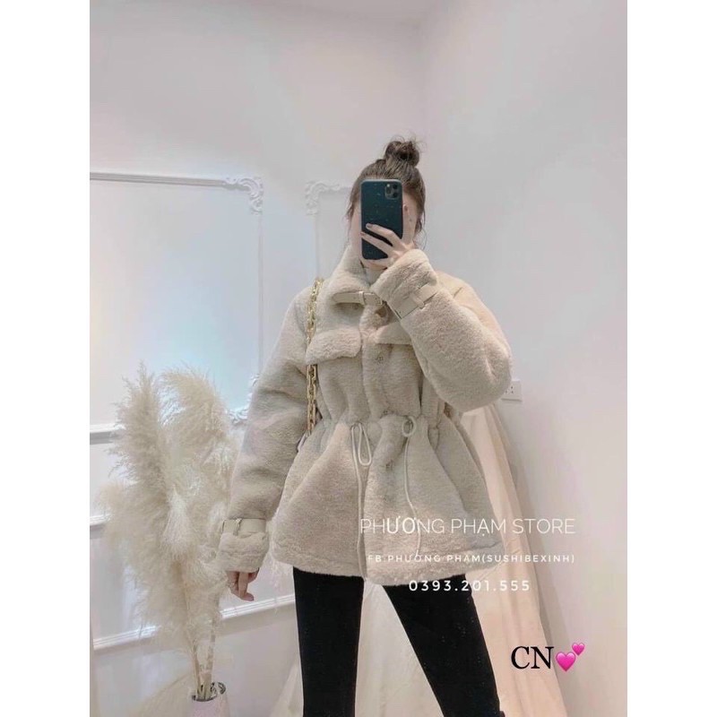 Áo khoác tho lông rút eo hàng l1