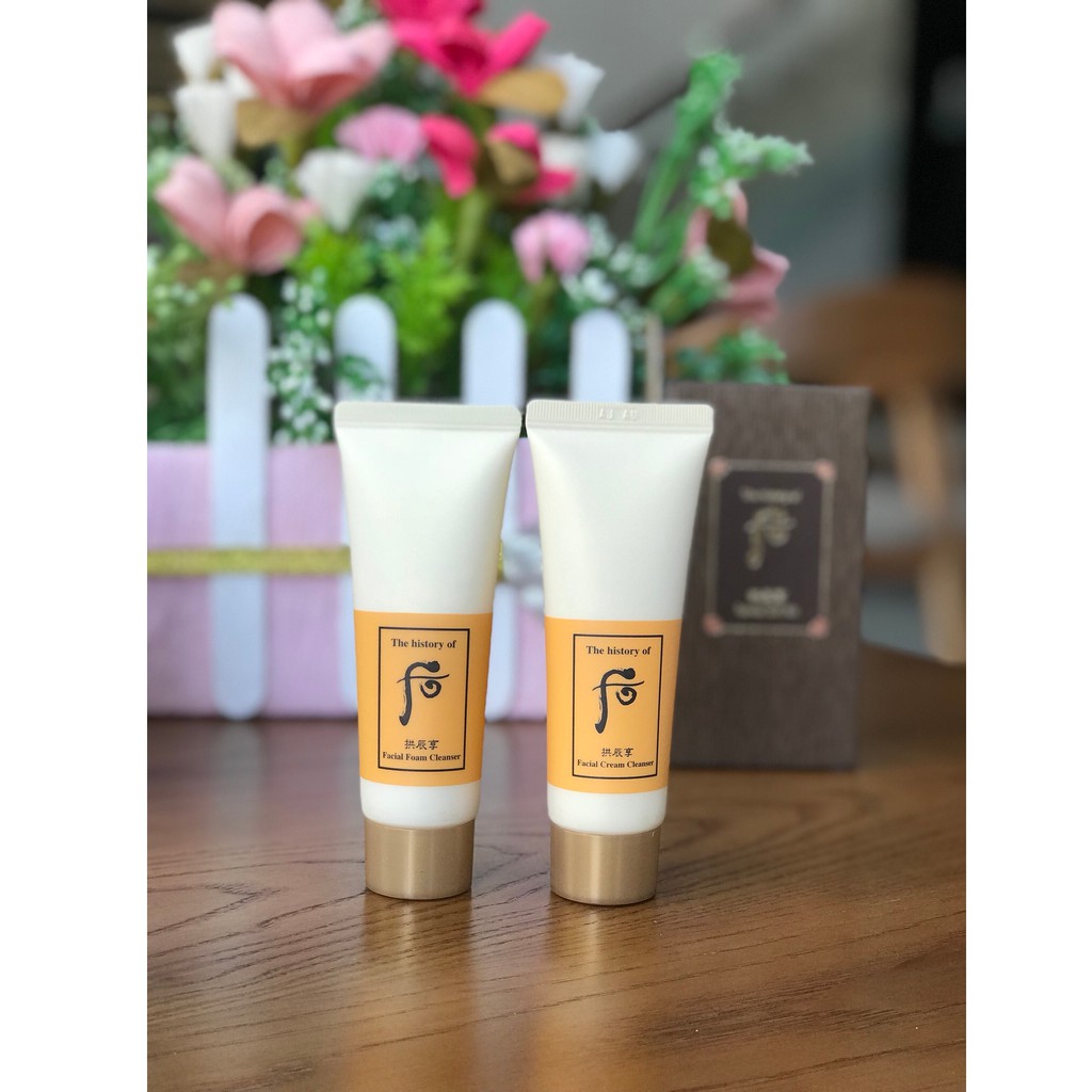 [Xả Kho] Sét sữa rửa mặt và tẩy trang Whoo vàng dưỡng da, làm sạch da và mịn da 80ml