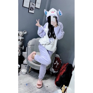 Bộ gấu tím bông4