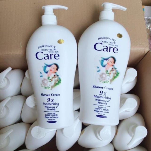 Combo 2 chai sữa tắm dê Care 9X chai 1.2 lít , sữa tắm trắng mịn thơm lâu