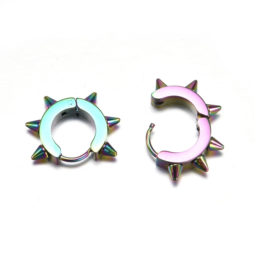 Bông Tai Tròn Phối Đinh Tán Cá Tính Cho Nam Và Nữ