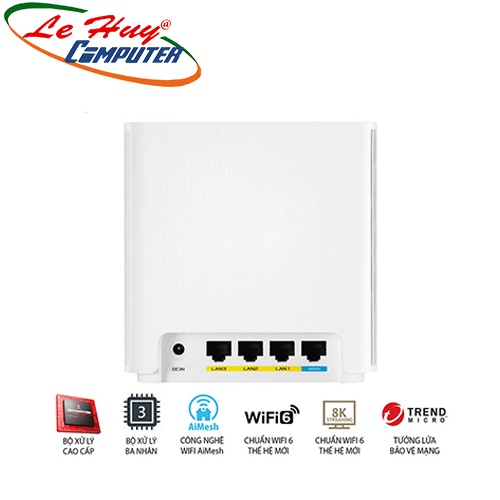 Bộ phát WIFI ASUS XD6 (W-2-PK) Mesh wifi 6 Chuẩn AX5400