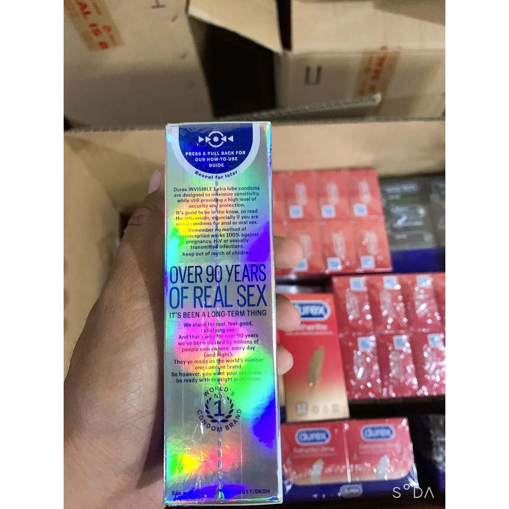 Bao Cao Su Durex Invisible Extra Thin Extra Sensitive Siêu Mỏng - Cảm Giác Chân Thật DKSH phân phối
