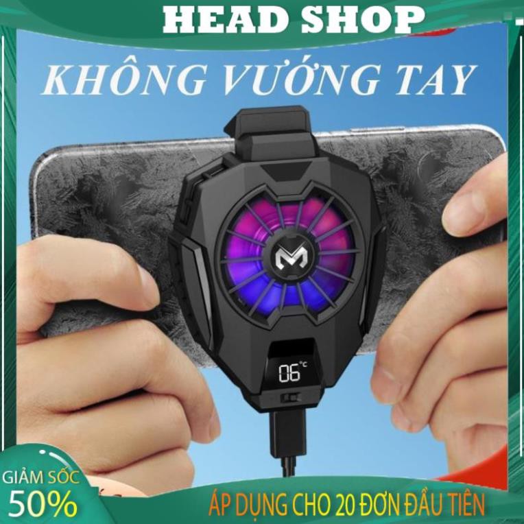 Quạt tản nhiệt Gaming MEMO DL05 thế hệ 5 cho điện thoại sò lạnh tích hợp màn hình led công tắc tắt bật HEAD SHOP