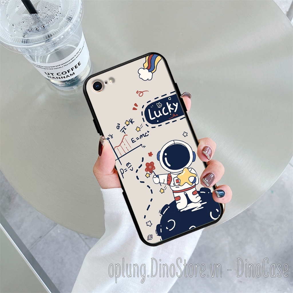 Ốp lưng Iphone 6/6s/6Plus/6sPlus/7G/8G/7Plus/8Plus nhựa viền dẻo hình phi hành gia bảo vệ camera chống bám bẩn.