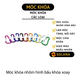 [GIÁ SỈ] Móc Khóa Nhôm - Móc Khóa Đi Phượt Đa Năng Carabiner Hình Bầu 8499