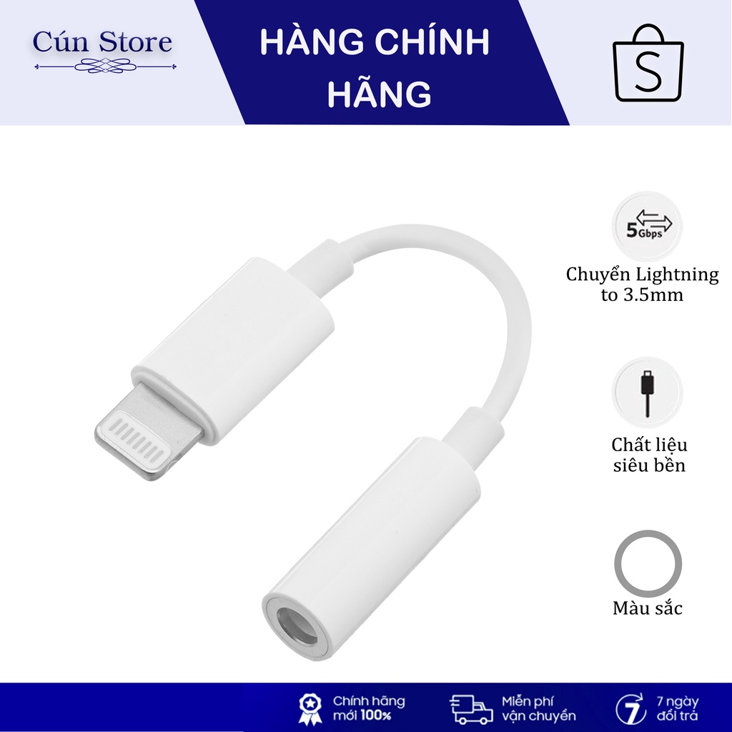 Jack Chuyển Đổi Tai Nghe IP- Cáp Sang Jack Audio 3.5 mm,Cho IP7/8/X/XSmax/11/12