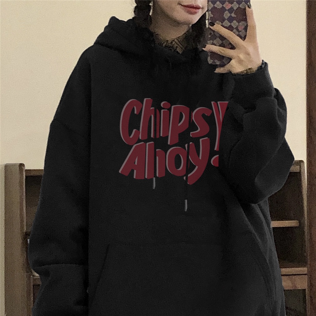 Áo Hoodie Dáng Rộng Thời Trang Mùa Đông Hàn Quốc Dành Cho Nữ