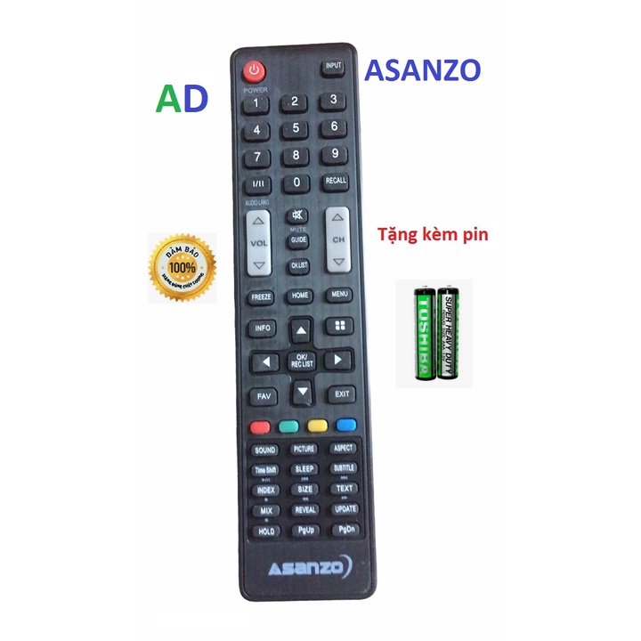 Điều khiển tivi Asanzo loại dài smart internet và không có internet loại tốt thay thế đầu bấm asanzo zin theo máy