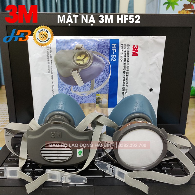 [CHÍNH HÃNG] Mặt nạ phòng chống độc 3M HF52 - Khẩu trang phòng chống bụi - Mặt nạ phun sơn, phun thuốc trừ sâu, hóa chất