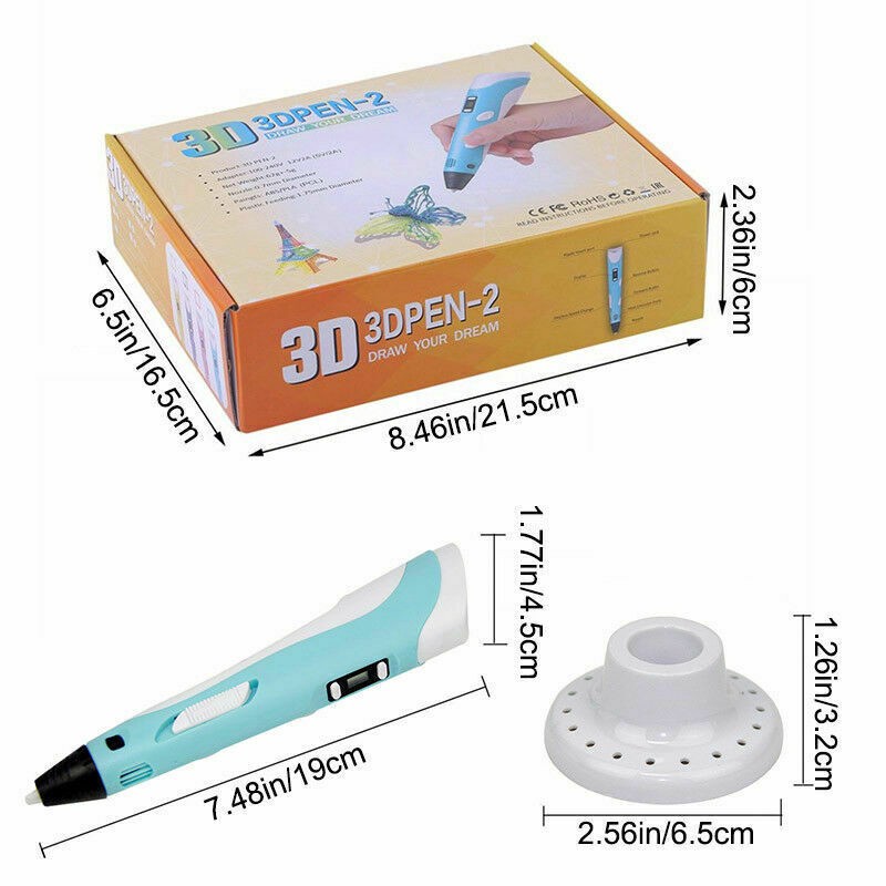 Bút vẽ 3D kèm sợi tạo mô hình 3 chiều độc đáo, in hình 3D nhiều màu sắc cho bé thỏa sức sáng tạo