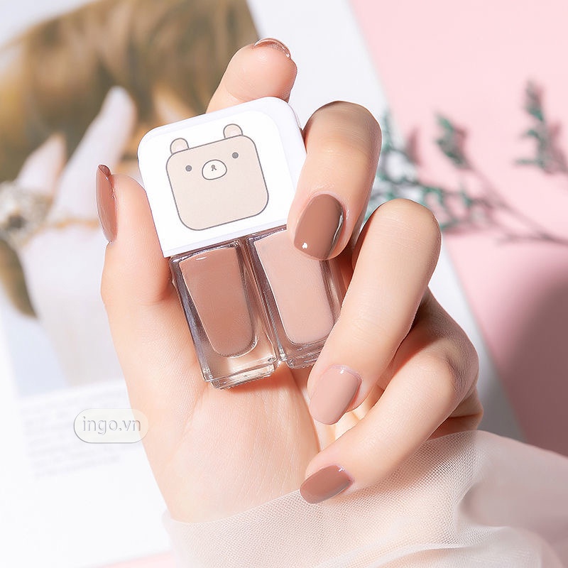 Sơn Móng Tay Maxfine Siêu Xinh Bộ 2 Chai, Nhanh Khô, Chăm Sóc Móng,   4ml*2 Chai