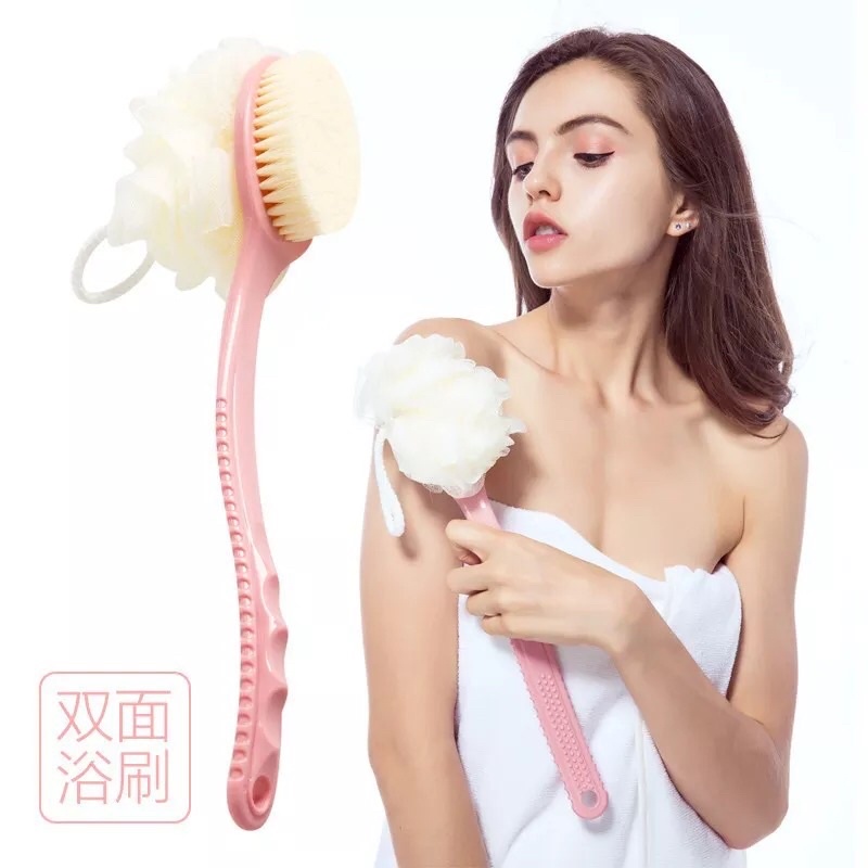 Bàn Chải Chà Lưng Với Tay Cầm Dài Tiện Lợi, CỌ LƯNG KÈM BÔNG TẮM