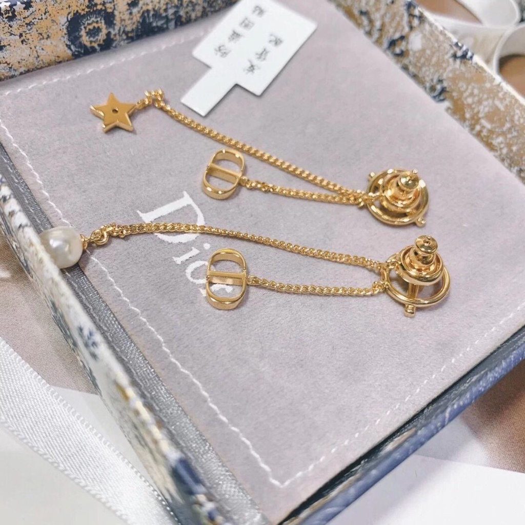 DIOR Khuyên Tai Bạc S925 Họa Tiết Chữ CD Thời Trang Dành Cho Nữ