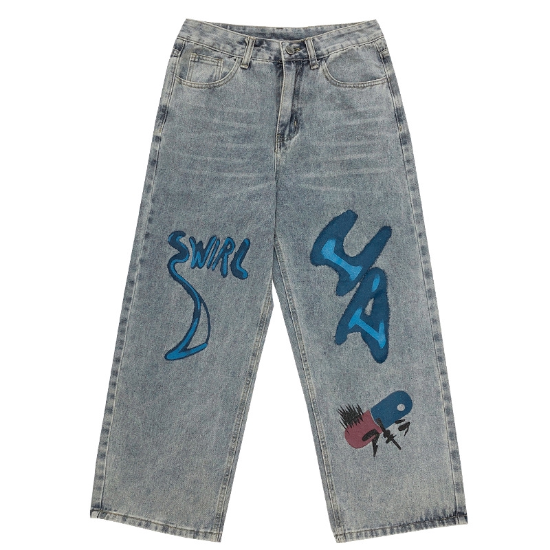 Quần Jeans in họa tiết Graffiti thời trang thu đông cho nam | BigBuy360 - bigbuy360.vn