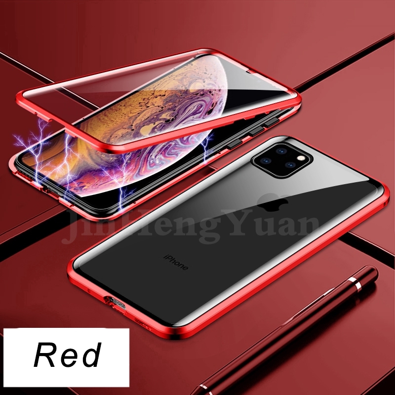 Ốp lưng mặt kính viền khung kim loại cứng cho iPhone 6 6s 7 8 Plus X XS MAX XR 11 11 Pro 11 Pro Max | WebRaoVat - webraovat.net.vn