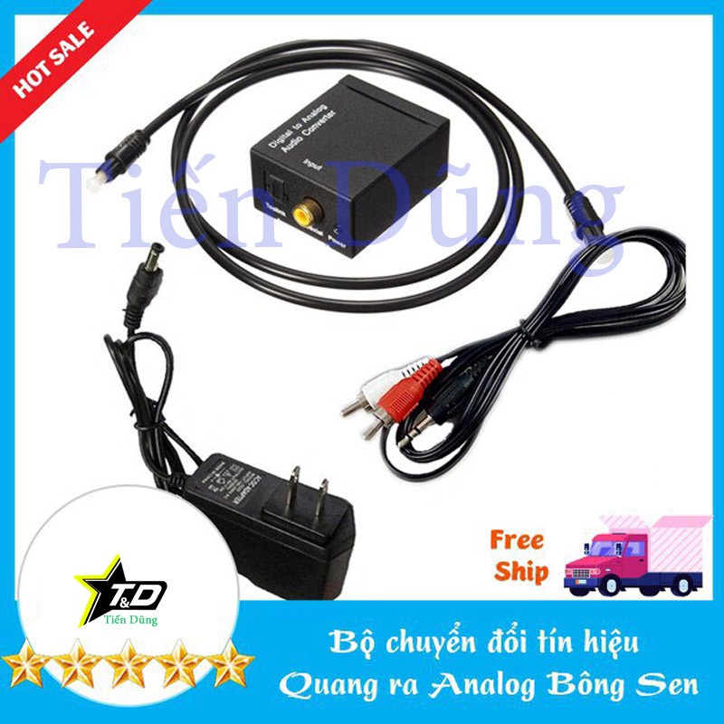 Bộ chuyển đổi Cổng quang Optical sang Audio AV - R/L, cổng 3.5 Hỗ Trợ Tv 4k 196kb và 96kb có 2 dòng nguồn USB và Nguồn