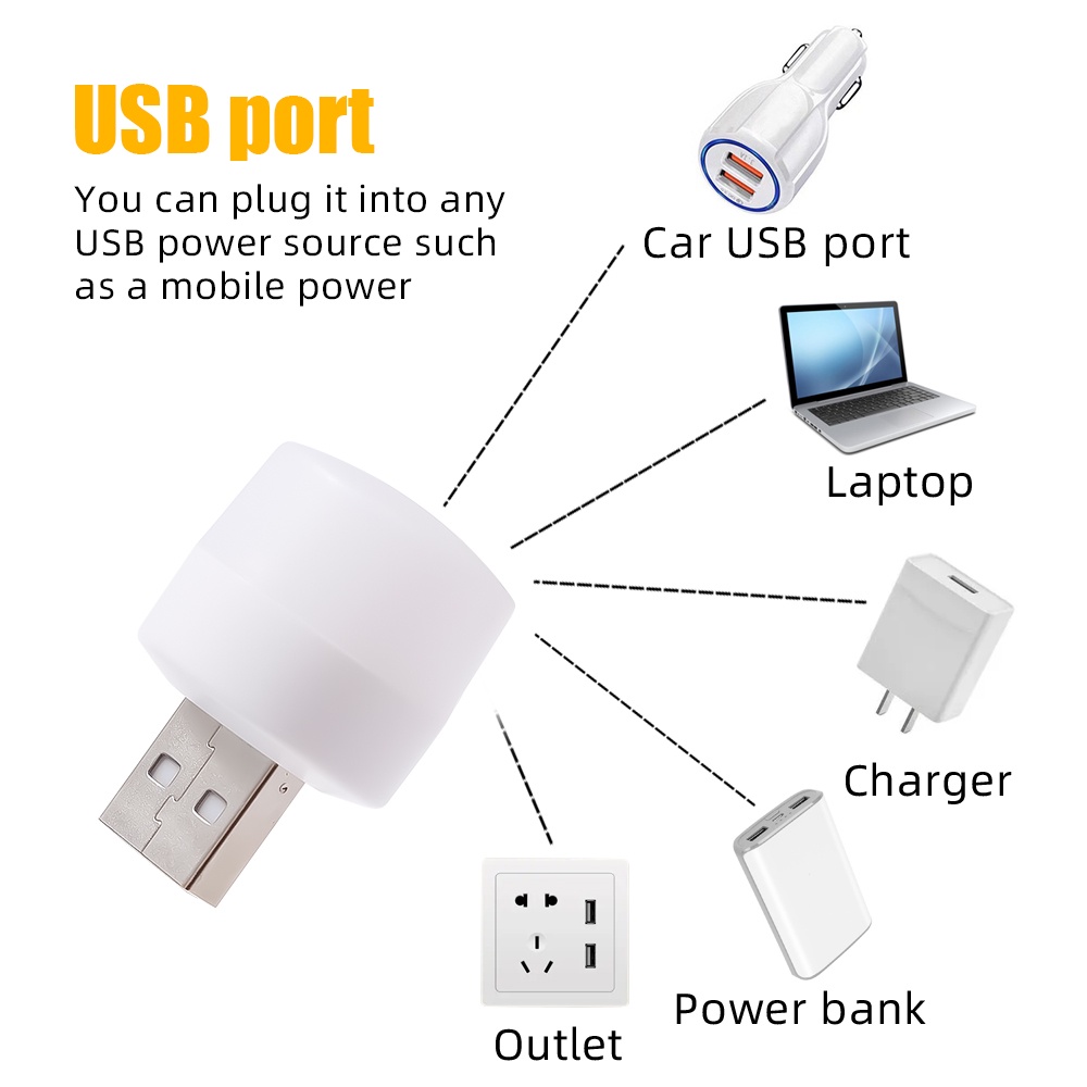 Đèn LED Đọc Sách Ban Đêm Bảo Vệ Mắt / Ngủ / Máy Tính Di Động Kèm Sạc USB Tiện Dụng Cho Gia Đình