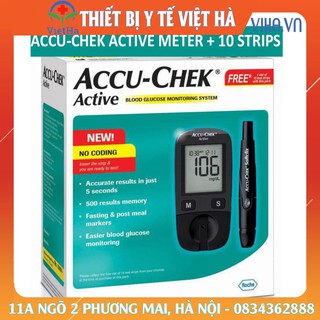 Máy đo đường huyết Accu chek active chính hãng tặng 25 que và 25 kim